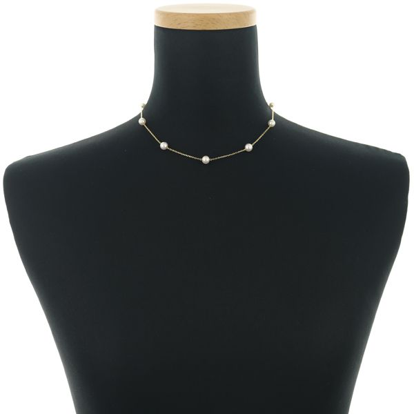 Mikimoto necklace featuring 4.8-6.2mm pearls on 18K yellow gold chain 37cm length