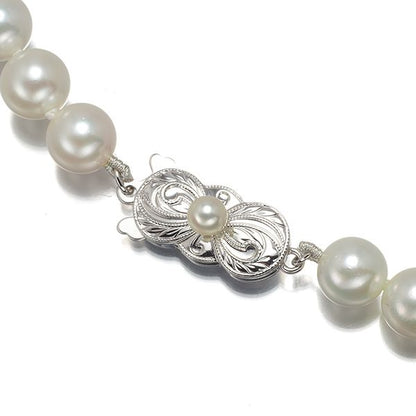 Mikimoto silver necklace featuring 7.0-7.5mm pearls with a 42cm chain length