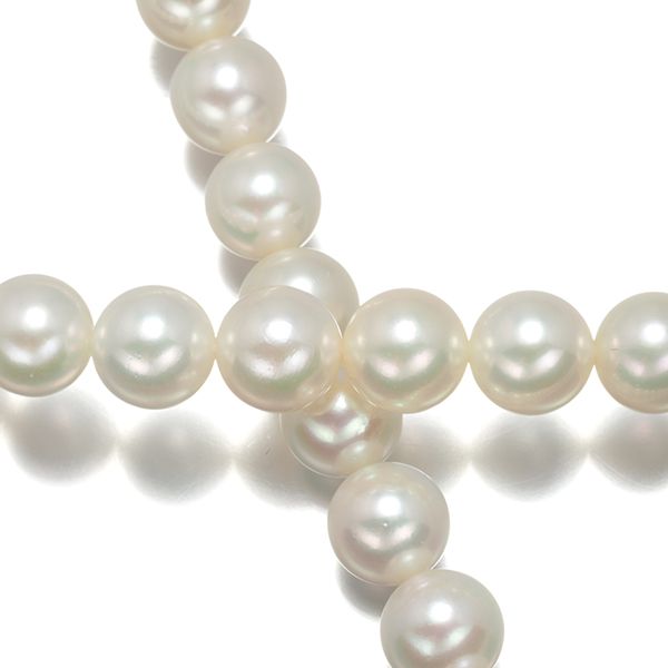 Mikimoto silver necklace featuring 7.0-7.5mm pearls with a 42cm chain length
