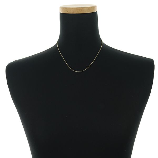 Mikimoto K18YG Cut Azuki chain necklace 40cm length, 1.0mm width, gold jewelry close-up