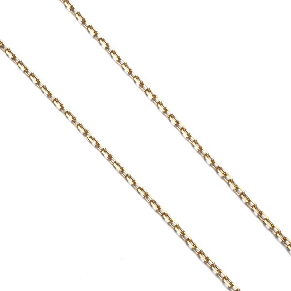Mikimoto K18YG Cut Azuki chain necklace 40cm length, 1.0mm width, gold jewelry close-up