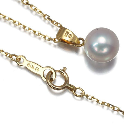 Mikimoto necklace with 7.5mm single pearl on 18K yellow gold chain about 40cm long