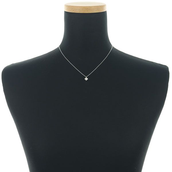 TASAKI white gold necklace with 0.06ct yellow diamond pendant 7x7 mm on 38/42 cm chain