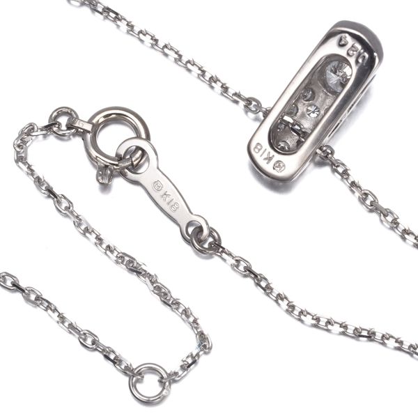 Mikimoto necklace with 0.24 carat diamond pavé set in 18K white gold with removable top design