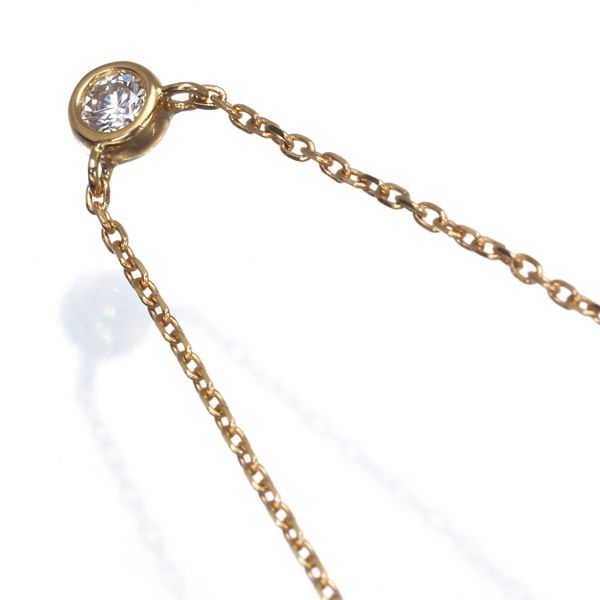 Tasaki necklace with 0.06ct diamond and single pearl in 18k yellow gold, 42cm length