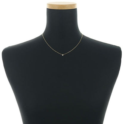 Tasaki necklace with 0.06ct diamond and single pearl in 18k yellow gold, 42cm length