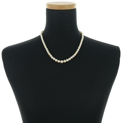 Mikimoto silver necklace featuring gradient pearls sized 4.8-8.2mm measuring 45cm length