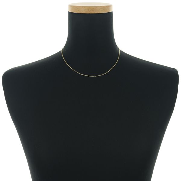 Mikimoto Cut Azuki yellow gold chain necklace 40cm length, 14 karat K14YG, slim 1.1mm width