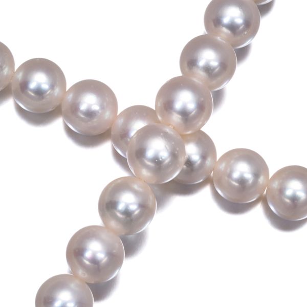 Mikimoto pearl necklace with 7.1-7.4mm pearls and silver chain 45cm length