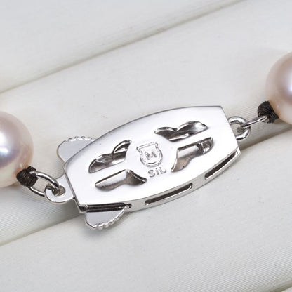 Mikimoto pearl necklace with 7.1-7.4mm pearls and silver chain 45cm length