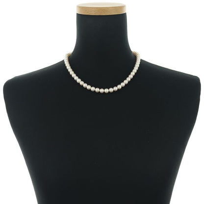 Mikimoto pearl necklace with 7.1-7.4mm pearls and silver chain 45cm length