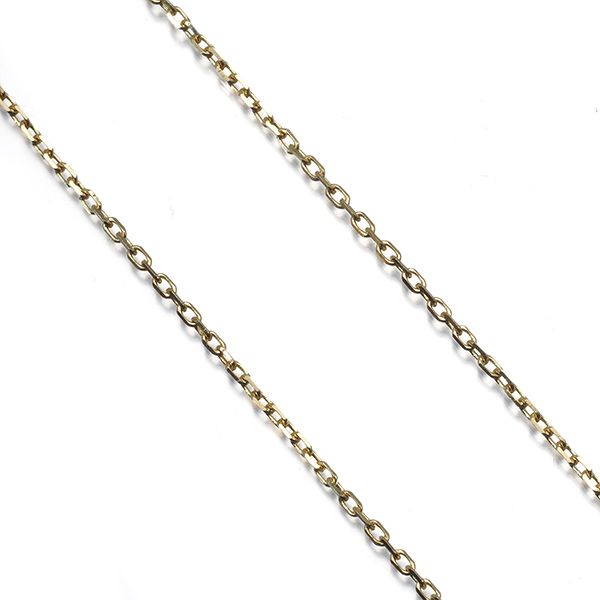 Mikimoto Cut Azuki 40cm chain necklace in 14K yellow gold with 1.2mm width and 3.4mm clasp