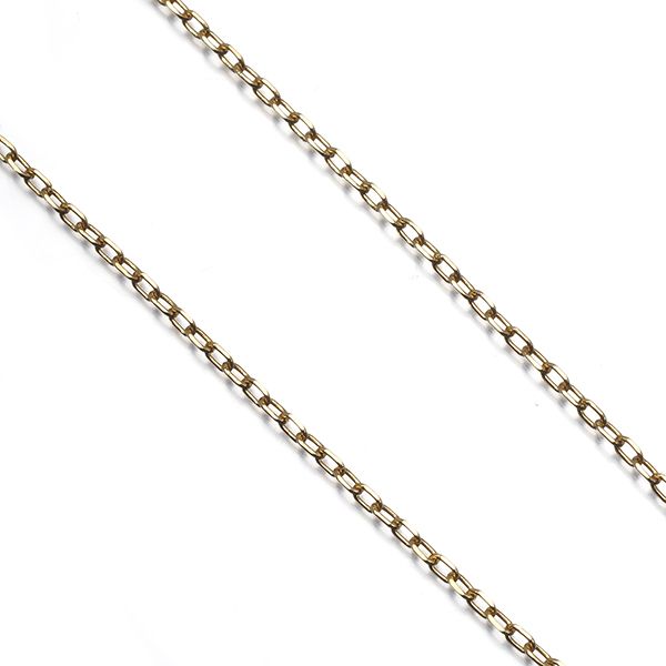 Mikimoto 18K yellow gold Chain Necklace Cut Azuki style 40cm length 1.2mm width