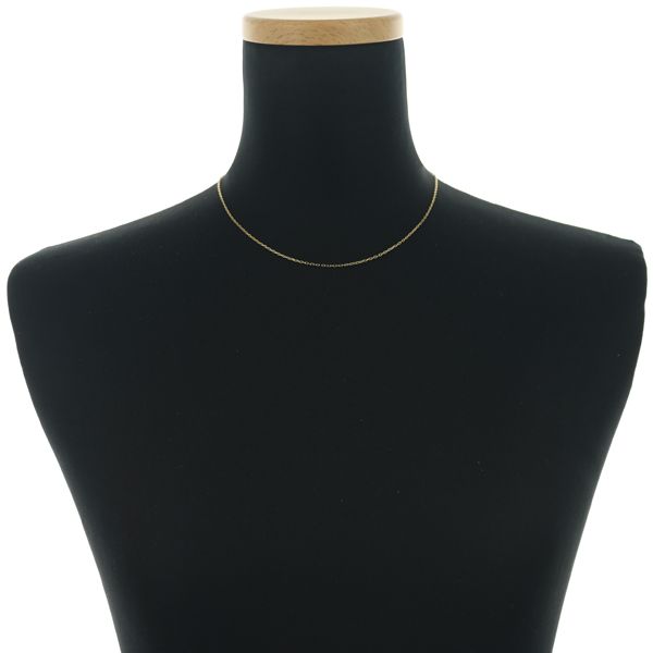 Mikimoto 18K yellow gold Chain Necklace Cut Azuki style 40cm length 1.2mm width