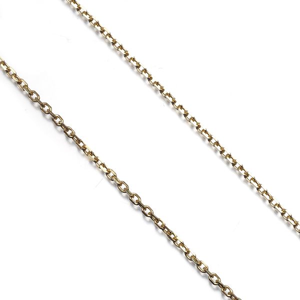 Mikimoto 14 karat yellow gold Cut Azuki chain necklace 40cm with 1.2 mm width and clasp detail