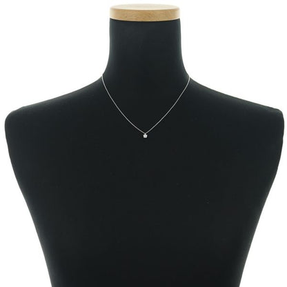 Tasaki necklace featuring 0.08ct diamond flower pendant in 18k white gold on adjustable chain