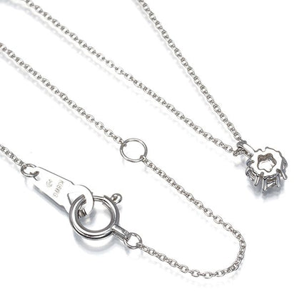 Tasaki necklace featuring 0.08ct diamond flower pendant in 18k white gold on adjustable chain