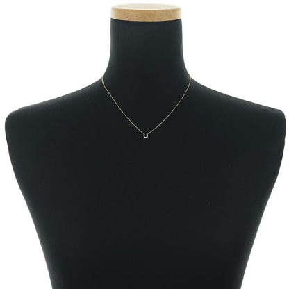 Ago=Law yellow gold necklace with 0.05ct diamond and horse shoe pendant on 36/40 cm chain