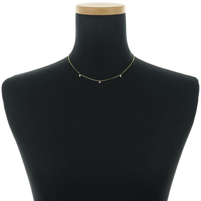 Mikimoto 18k yellow gold necklace with three 0.12ct diamonds on 38cm chain, model #195845