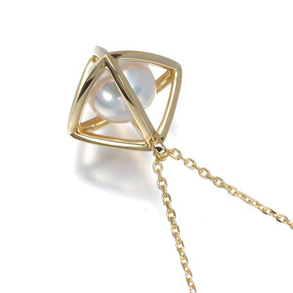 Tasaki Law Necklace featuring a 6.8mm pearl set in 18k yellow gold with a 40-45cm adjustable chain