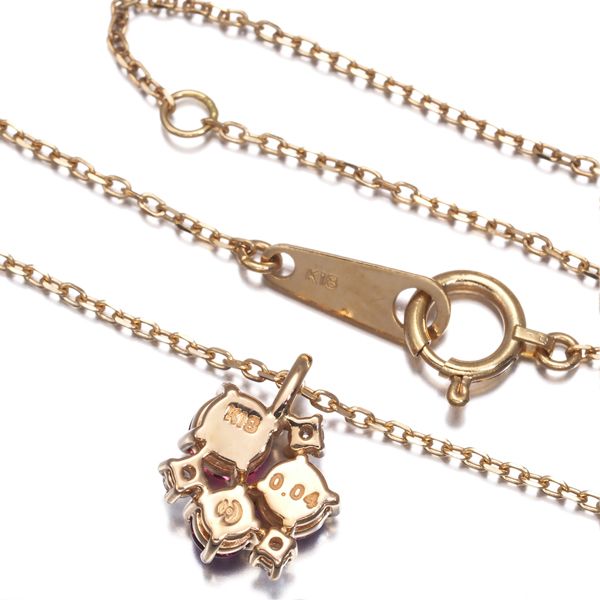 Tasaki necklace with pink tourmaline, garnet, and diamond set in 18k pink gold with a 36 cm adjustable chain