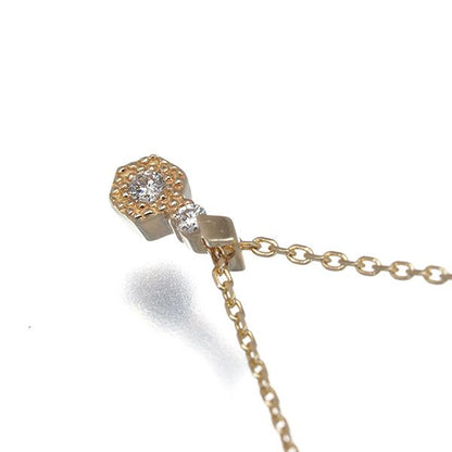 Law Necklace with 0.02ct diamond in 10K yellow gold on a 36-40cm chain