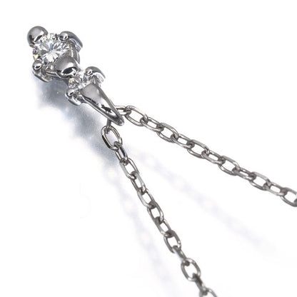 Mikimoto 18K white gold necklace with 0.09ct diamond pendant measuring 10.3 by 4.3 mm