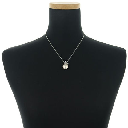 Tasaki silver necklace with 13.5mm Mabe pearl pendant, 38-40cm chain, removable top design