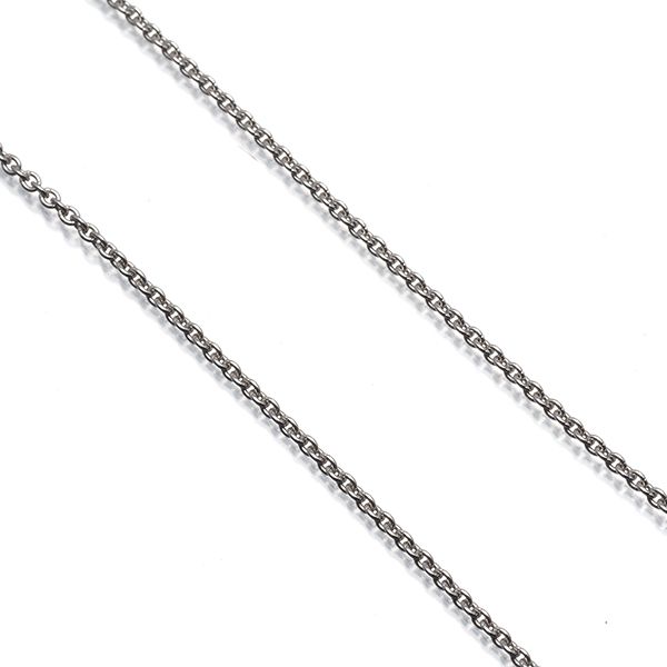Mikimoto Azuki chain necklace 40cm in 18 karat white gold with 1.2mm width and 3.8mm clasp