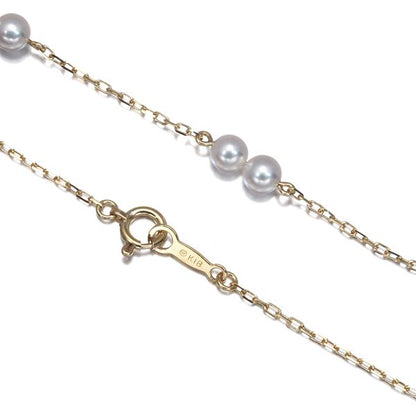 Mikimoto pearl necklace with 4.0mm pearls on 18K yellow gold chain, 40cm length