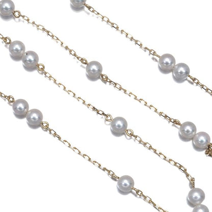 Mikimoto pearl necklace with 4.0mm pearls on 18K yellow gold chain, 40cm length