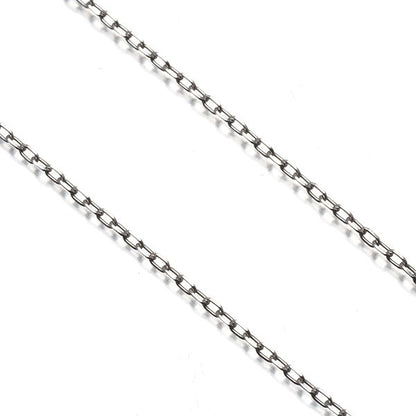Mikimoto Cut Azuki chain necklace in 18K white gold, 37cm length, 1.1mm width, lightweight 1.7g