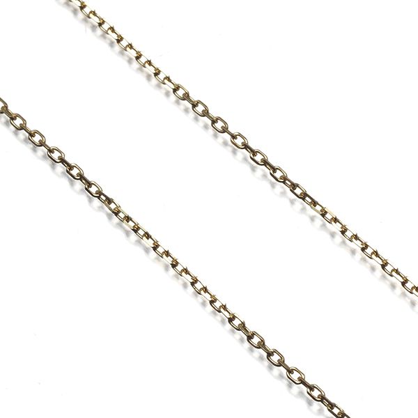 Mikimoto 40cm cut azuki chain necklace in 14 karat yellow gold weighing 1.4 grams with clasp detail