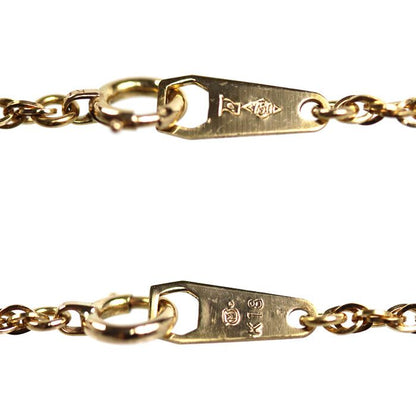 Mikimoto yellow gold K18YG necklace 40.5cm chain with 1.5mm width weighing 3.1g, ladies used jewelry