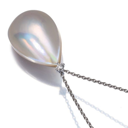 Tasaki necklace with pearl mabe pearl and 0.03ct diamond in 18K white gold, 45cm length