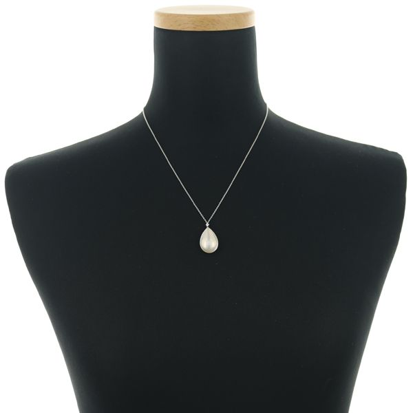 Tasaki necklace with pearl mabe pearl and 0.03ct diamond in 18K white gold, 45cm length