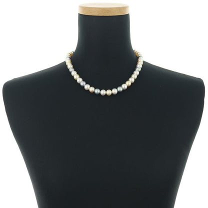 Tasaki gray pearl necklace with 8.8-9.4mm pearls and silver 43cm chain