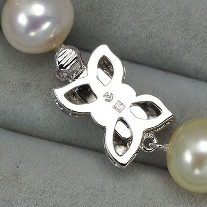 Tasaki gray pearl necklace with 8.8-9.4mm pearls and silver 43cm chain