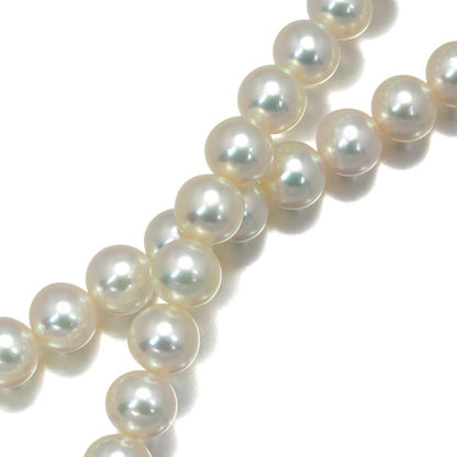 Mikimoto pearl necklace with 7.0-7.4mm pearls on 18K white gold and silver chain, 43cm length