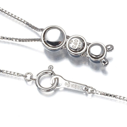 Tasaki necklace with 0.60ct diamond trilogy set in 18k white gold on a 51cm chain