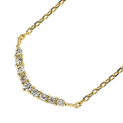 Agete K18YG yellow gold pendant necklace with 0.04ct diamond on 40cm adjustable chain