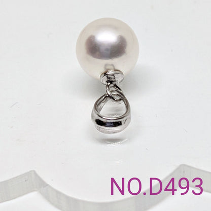 Akoya pearl pendant 8.15mm on rhodium plated SV925 with 45cm brass chain NO.D493