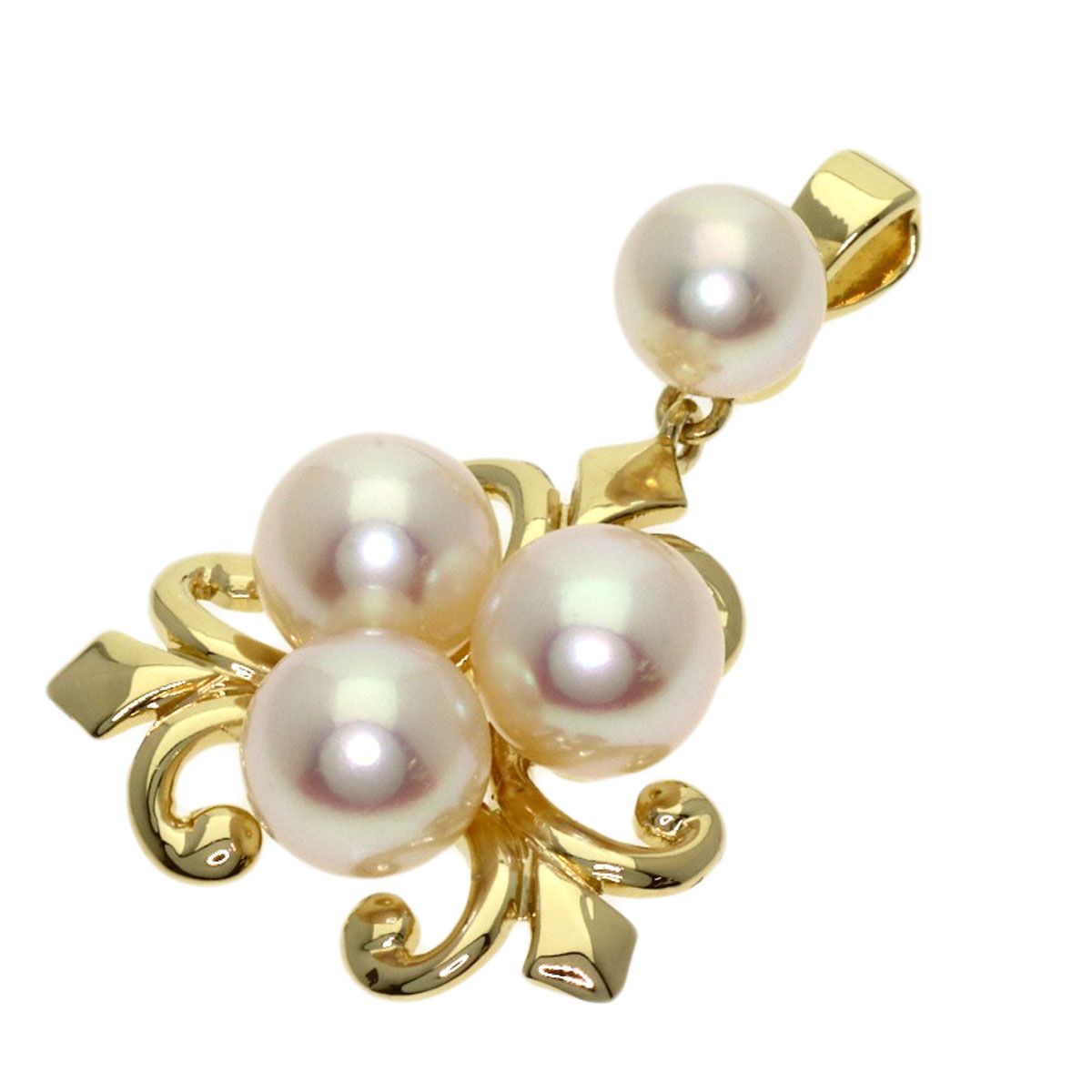 MIKIMOTO pearl pendant top for ladies in K14 yellow gold with a 5.4-6.2 mm pearl