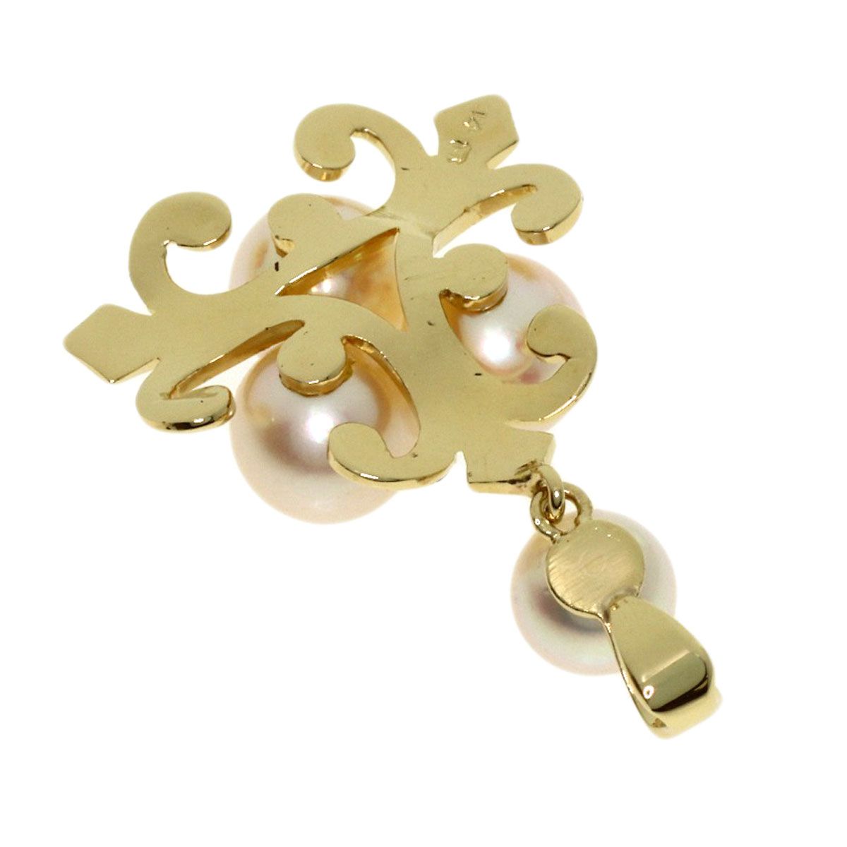 MIKIMOTO pearl pendant top for ladies in K14 yellow gold with a 5.4-6.2 mm pearl