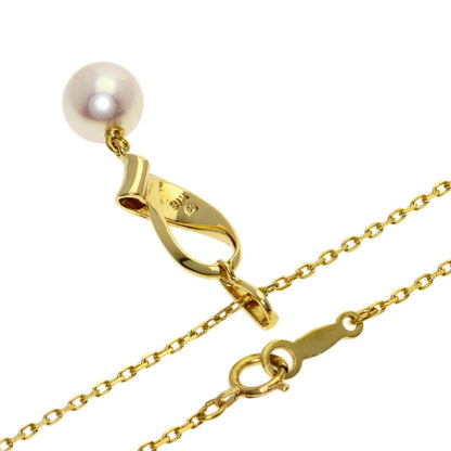 MIKIMOTO ladies pearl necklace with 7mm pearl on 40cm K18YG gold chain