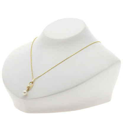 MIKIMOTO ladies pearl necklace with 7mm pearl on 40cm K18YG gold chain
