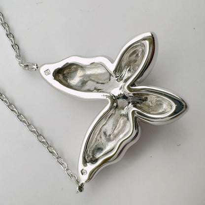Mikimoto Butterfly necklace featuring sterling silver and 4mm pearl on a 43cm chain