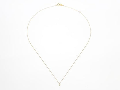 Agete K18 yellow gold necklace with 0.05ct diamond pendant approximately 2.5mm square and 40cm chain length