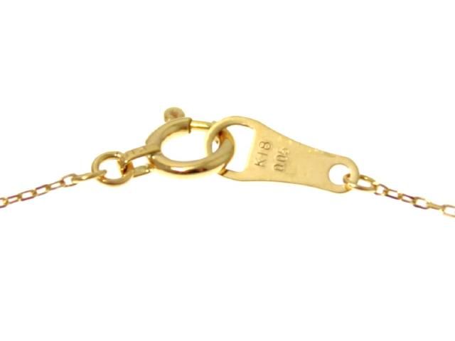 Agete K18 yellow gold necklace with 0.05ct diamond pendant approximately 2.5mm square and 40cm chain length