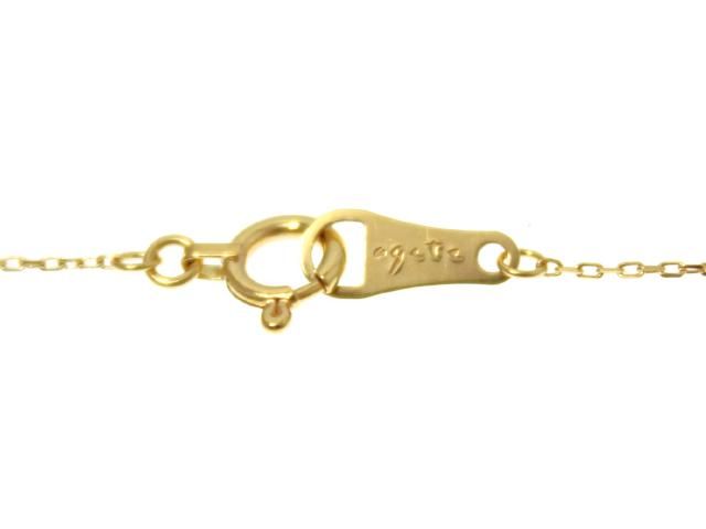 Agete K18 yellow gold necklace with 0.05ct diamond pendant approximately 2.5mm square and 40cm chain length